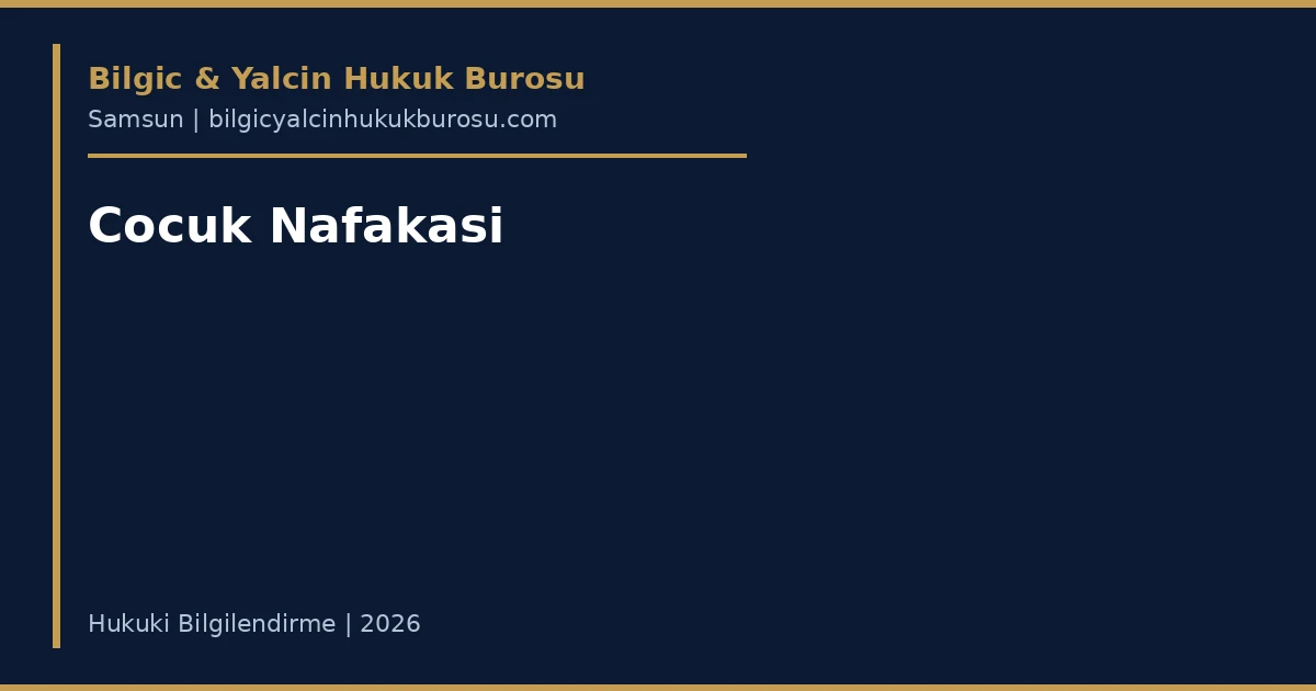 Çocuk Nafakası Miktarı Nasıl Belirlenir? — Samsun avukatı